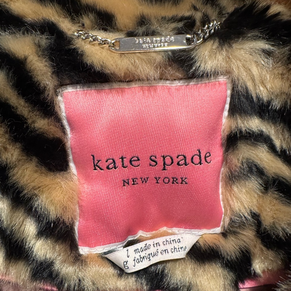 Kate Spade Zebra Striped Faux Fur Teddy Jacket - Picture 3 of 13